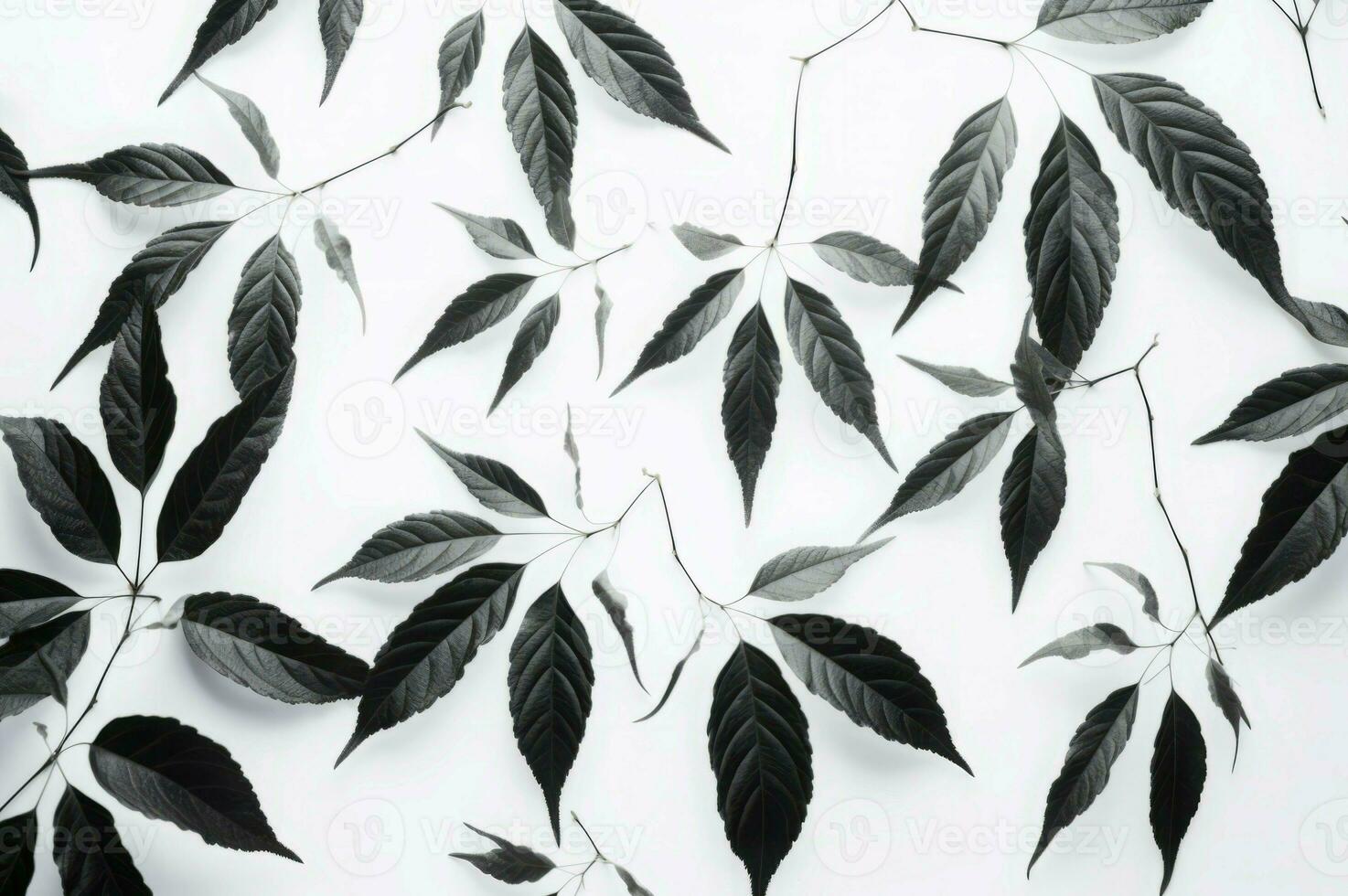 AI generated Natural black leaves background. Generate ai photo