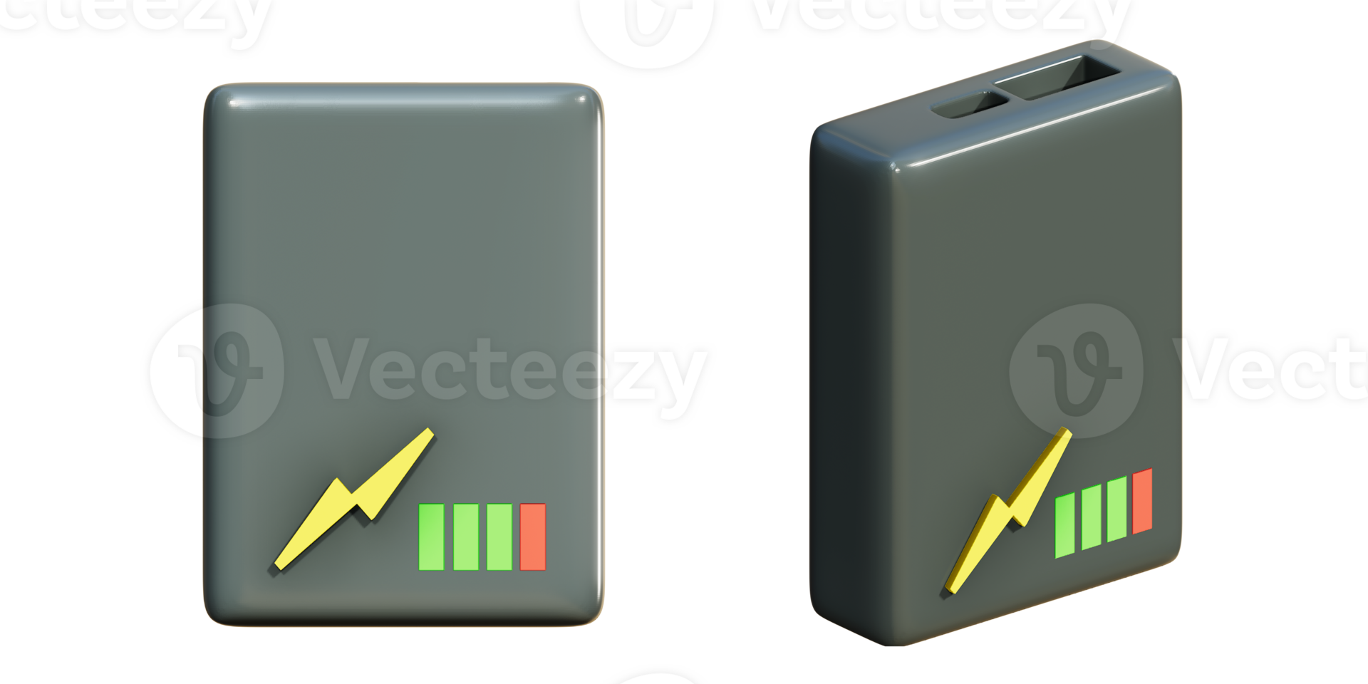 3d interpretazione di energia banca, batteria banca con guidato indicatore png