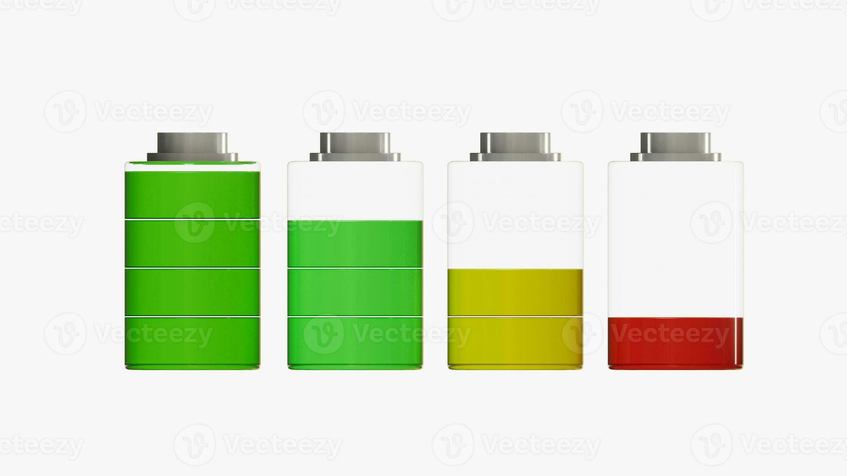 3D rendering of battery full to empty cycle photo