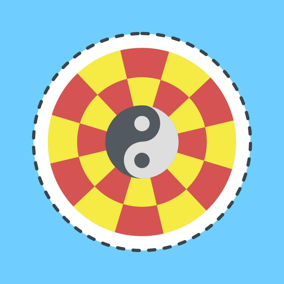 Cutting Line Sticker yin yang symbol. Chinese Zodiac elements. Good for prints, posters, logo, advertisement, decoration,infographics, etc. vector