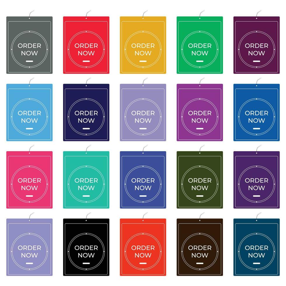 Colorful order now tags on a white background. Vector illustration EPS 10