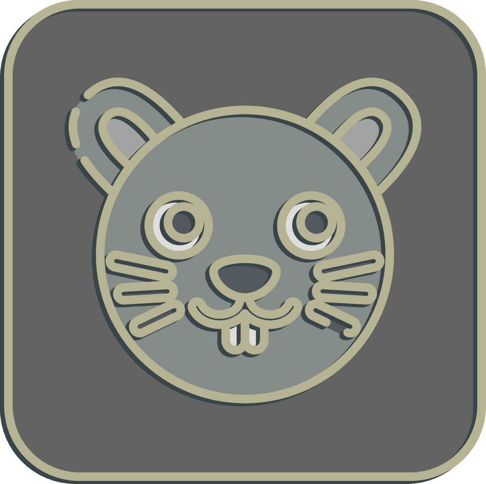 icono ratón rostro. chino zodíaco elementos. íconos en en relieve estilo. bueno para huellas dactilares, carteles, logo, anuncio publicitario, decoración, infografías, etc. vector