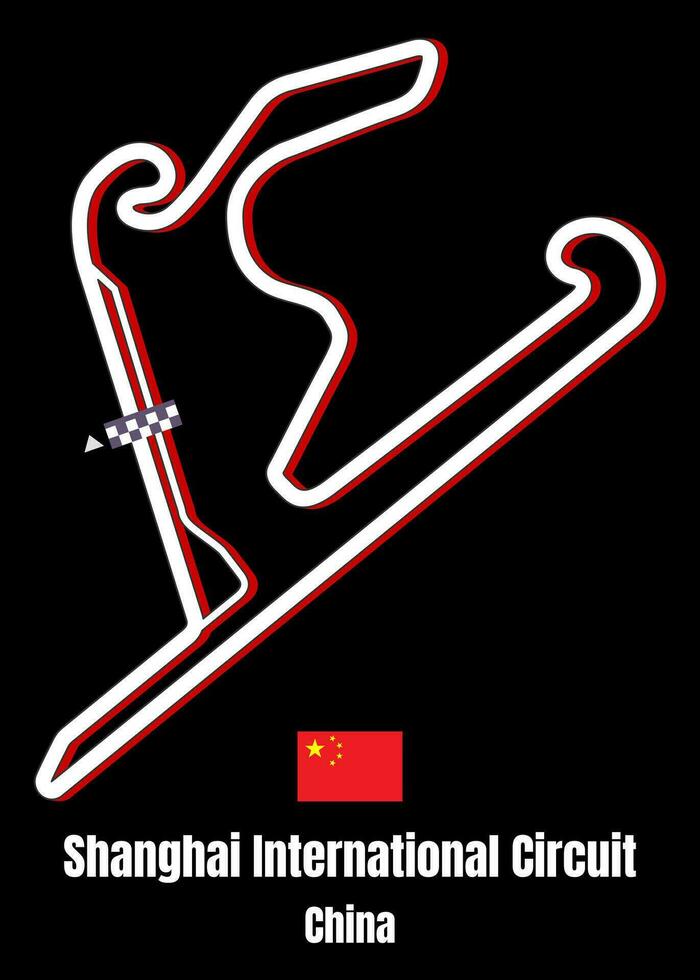 Shanghai international Circuit track map poster vector