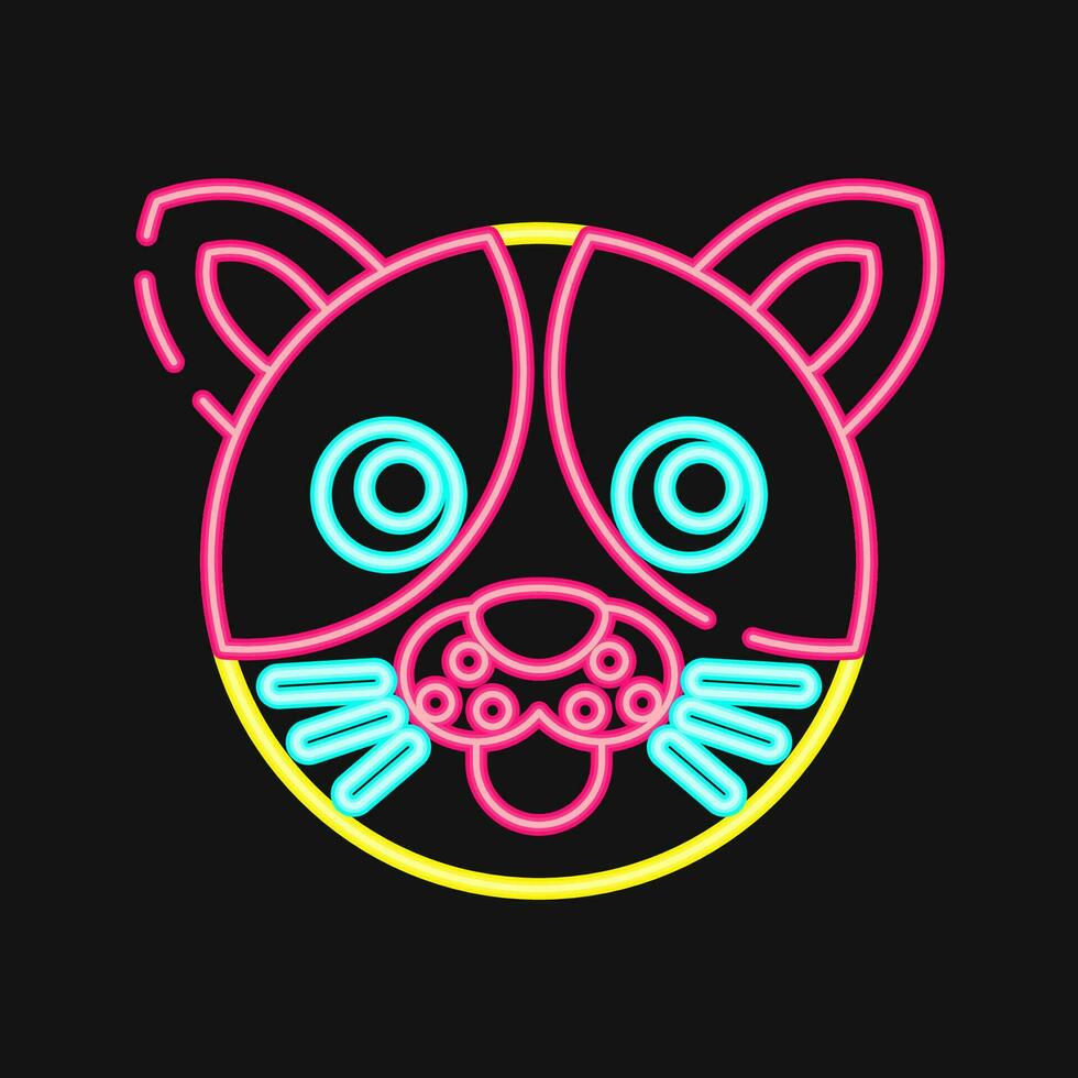 Icon dog face. Chinese Zodiac elements. Icons in neon style. Good for prints, posters, logo, advertisement, decoration,infographics, etc. vector