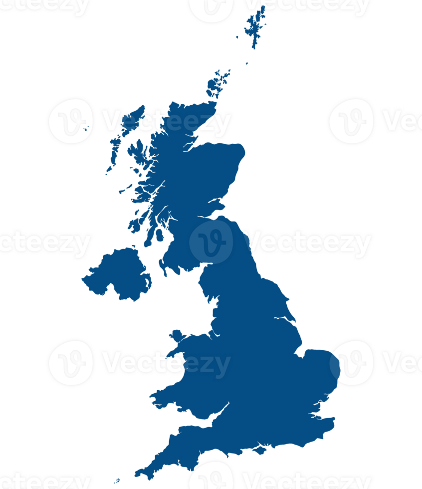 United Kingdom Regions map. Map of United Kingdom in blue color png
