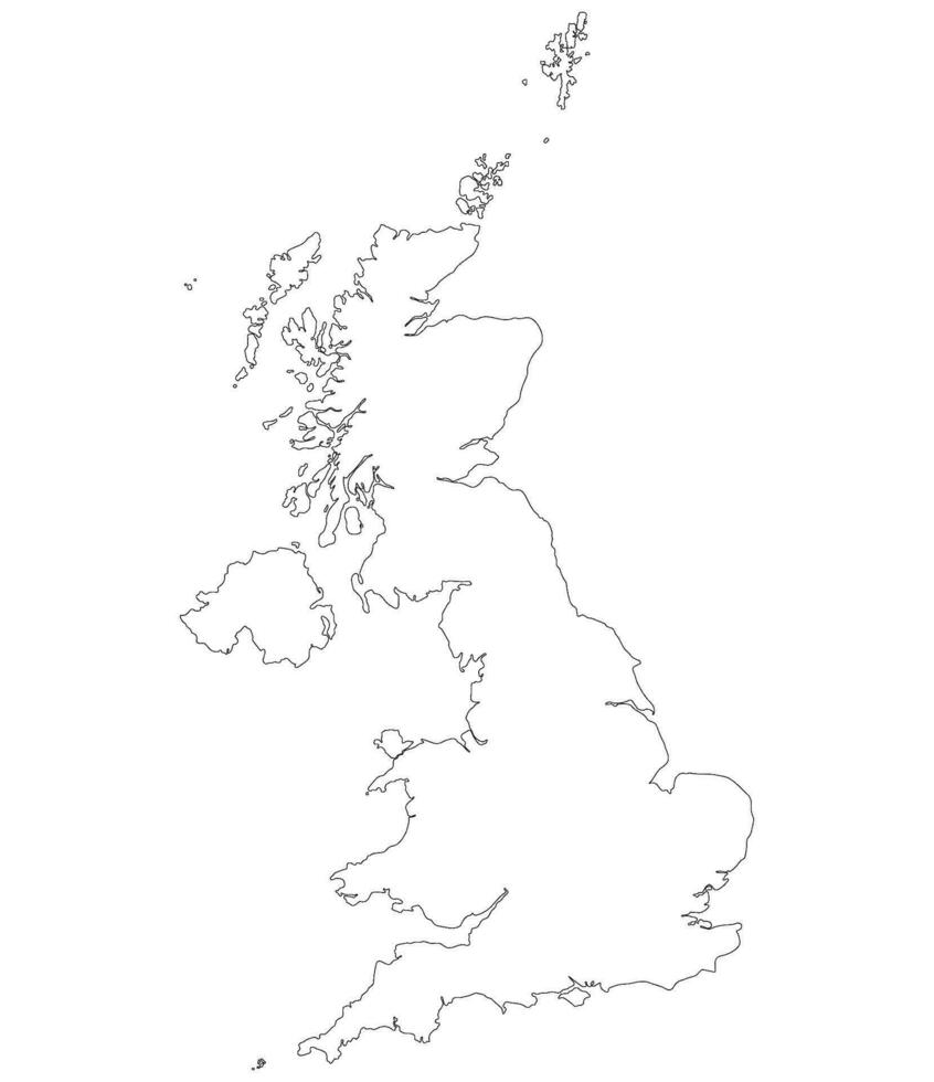 United Kingdom Regions map. Map of United Kingdom in white color vector