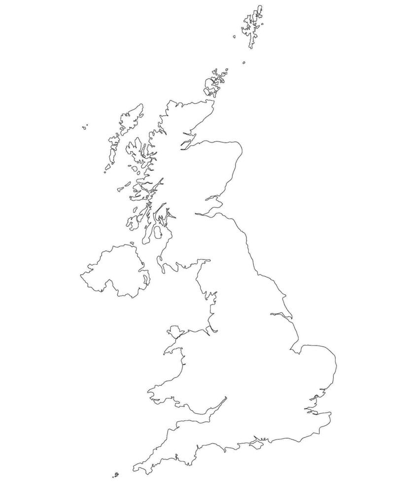 unido Reino regiones mapa. mapa de unido Reino en blanco color vector