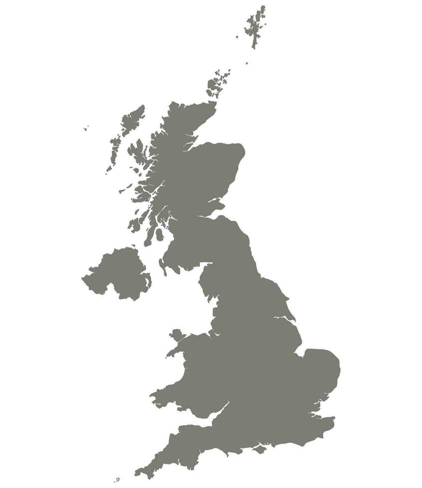 United Kingdom Regions map. Map of United Kingdom in grey color vector