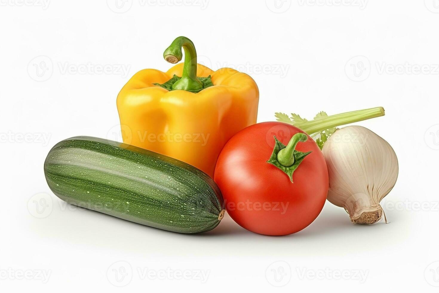 AI generated Fresh vegetables on white background. Healthy food concept photo
