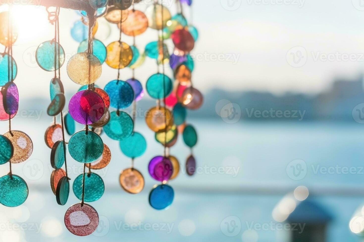 AI generated Bokeh summer beach landscape. Vacation background. Ai generated photo