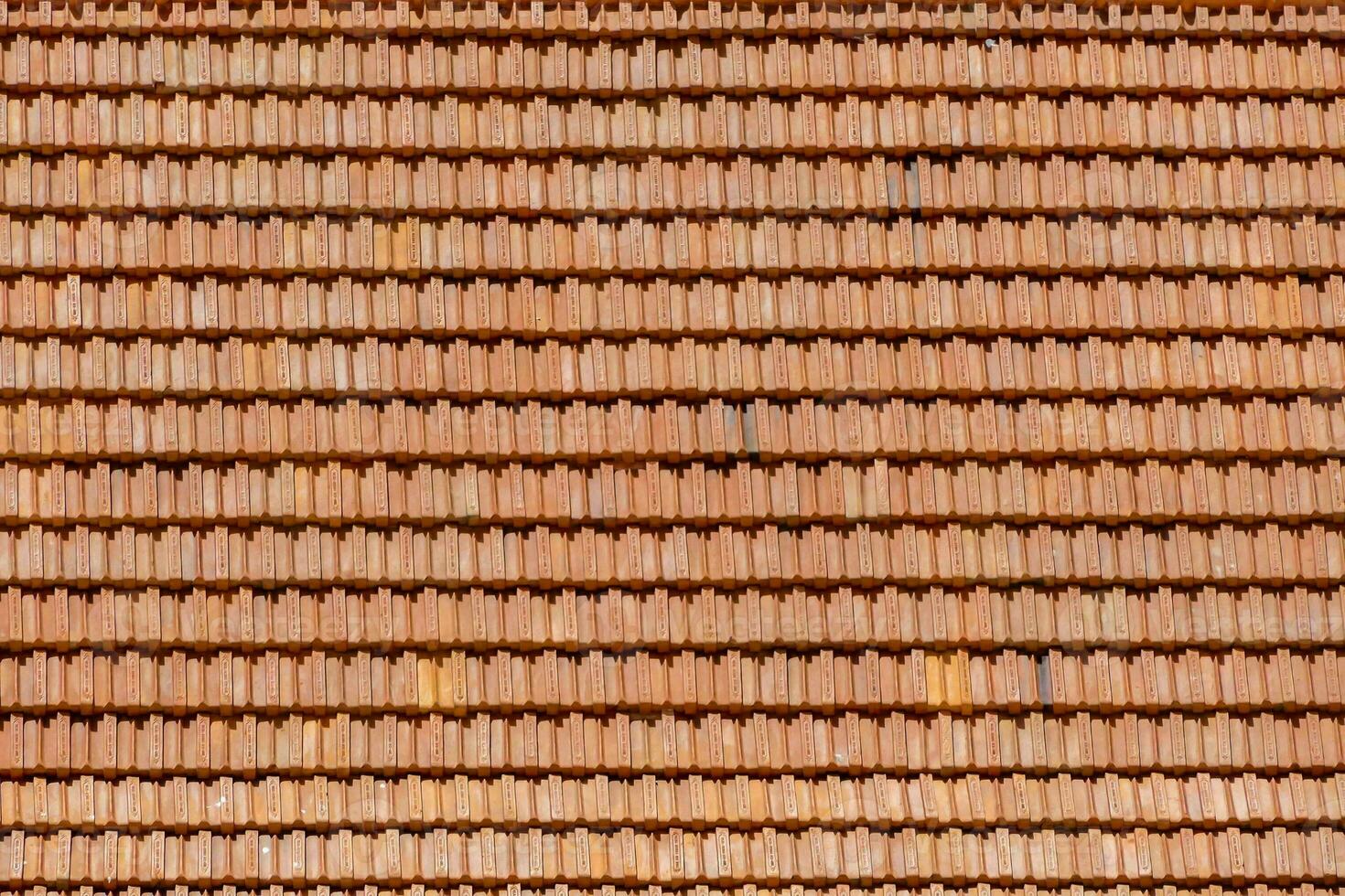 a close up of a red roof with many different tiles photo