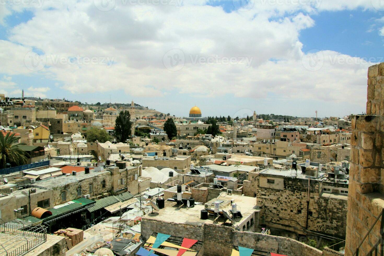 A view of Jerusalem showing the Dome of the Rock photo