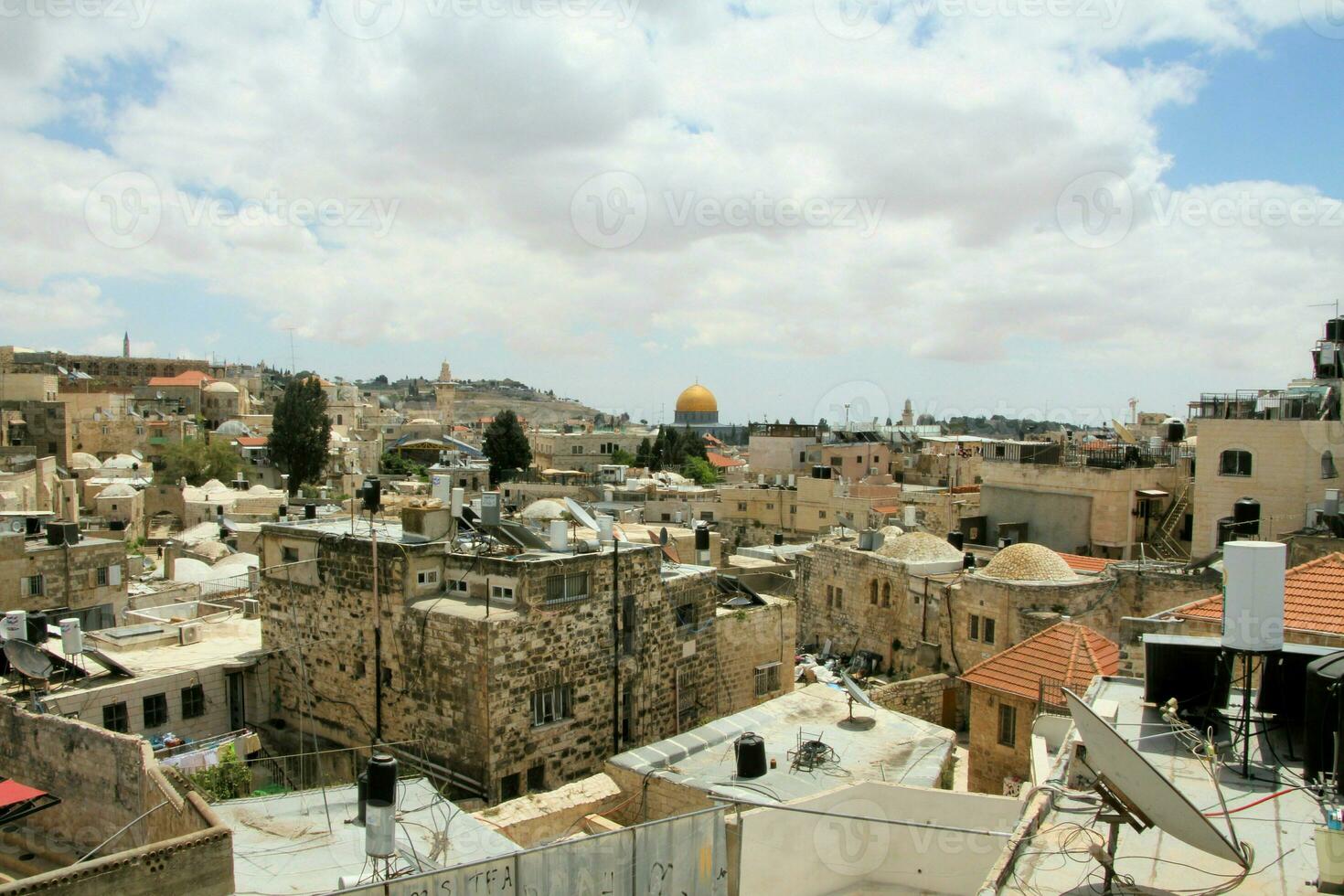 A view of Jerusalem showing the Dome of the Rock photo
