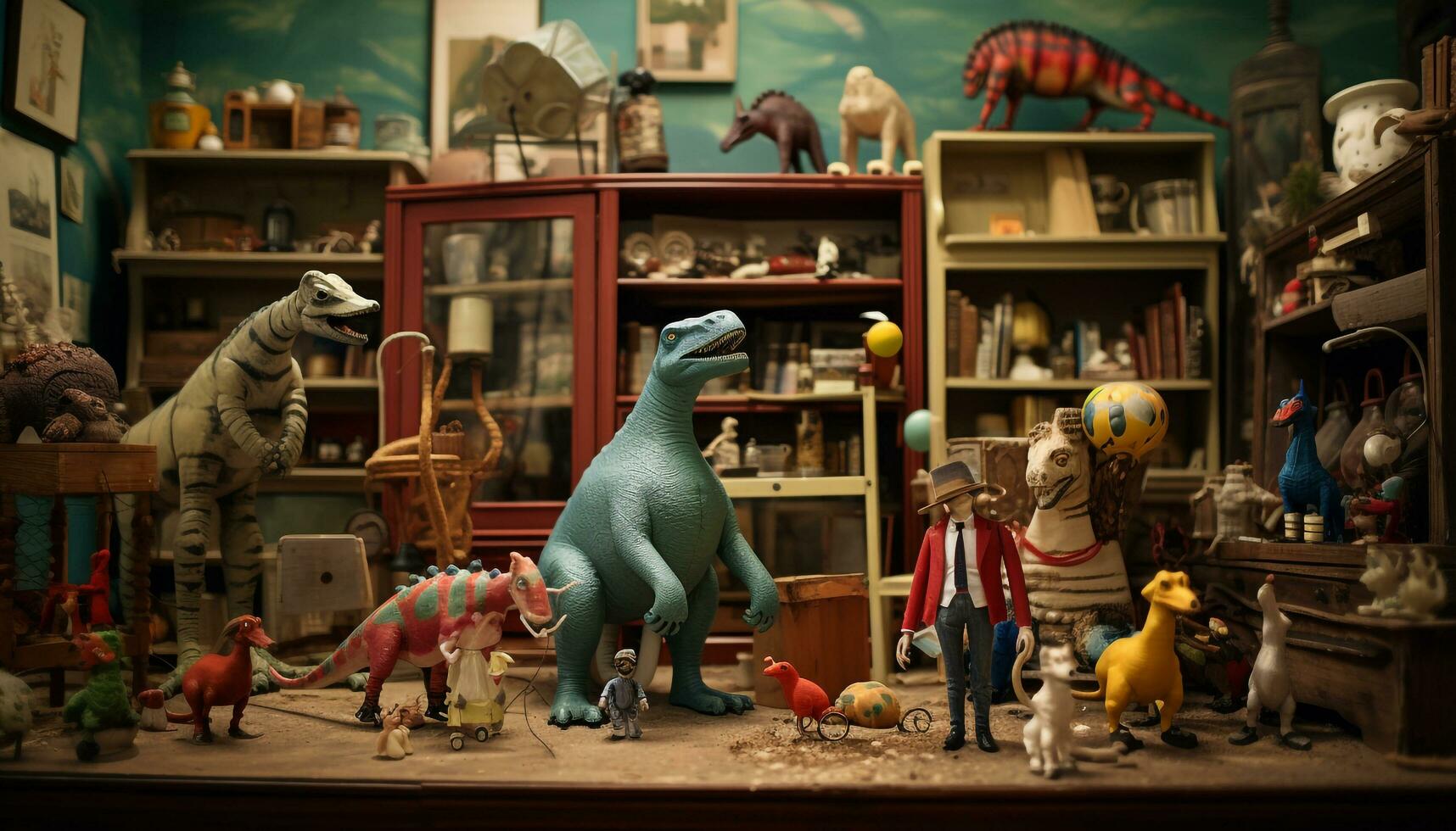 AI generated From Dolls to Dinosaurs photo