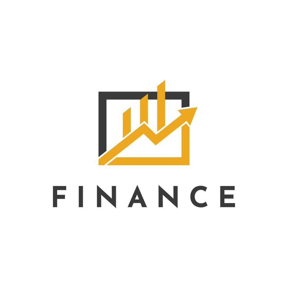 Finance chart logo design idea with arrow vector