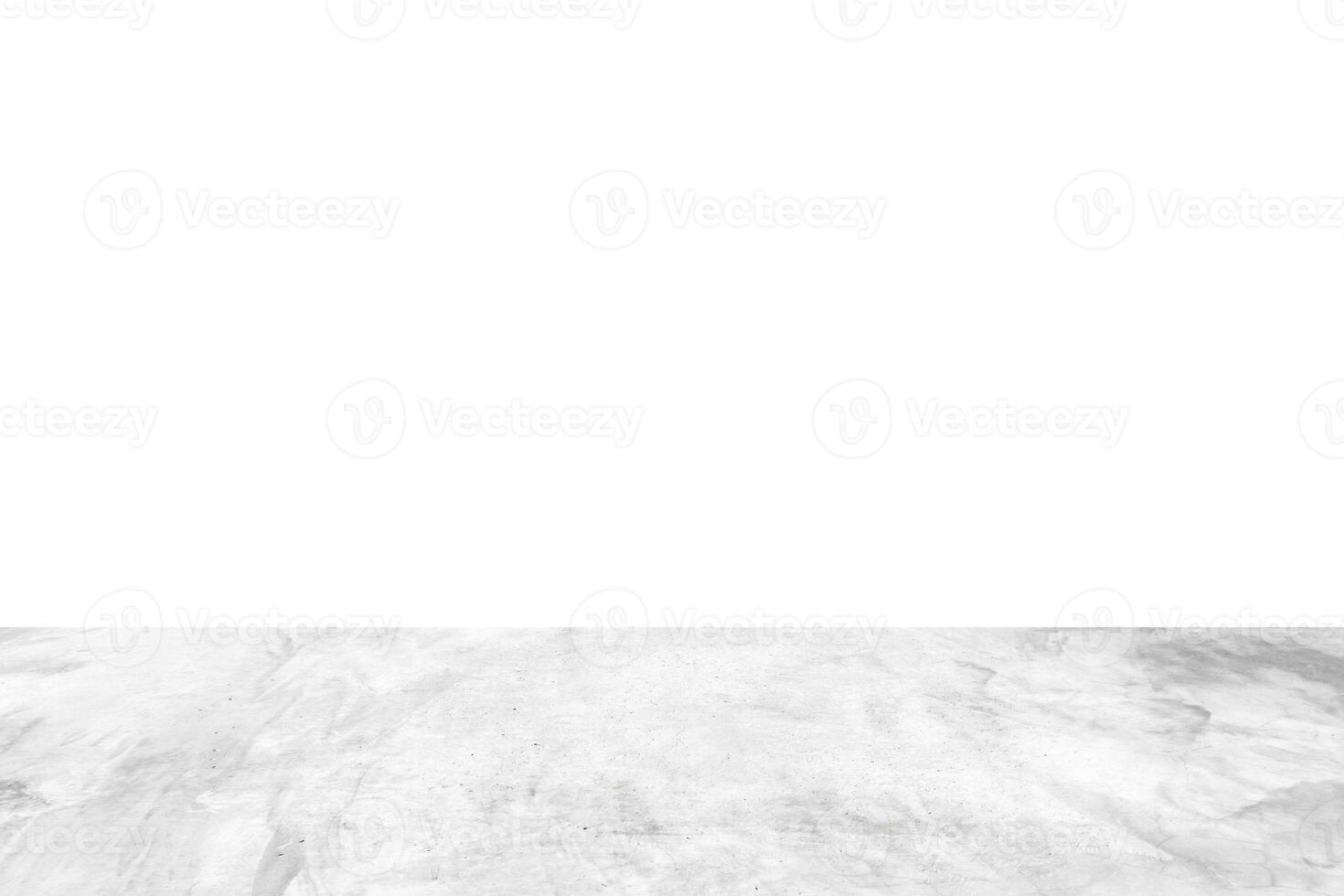 Empty gray concrete floor isolated on white background photo