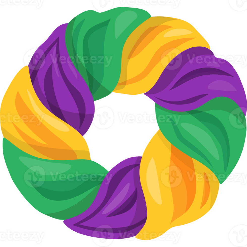 traditional king cake with colorful glaze png