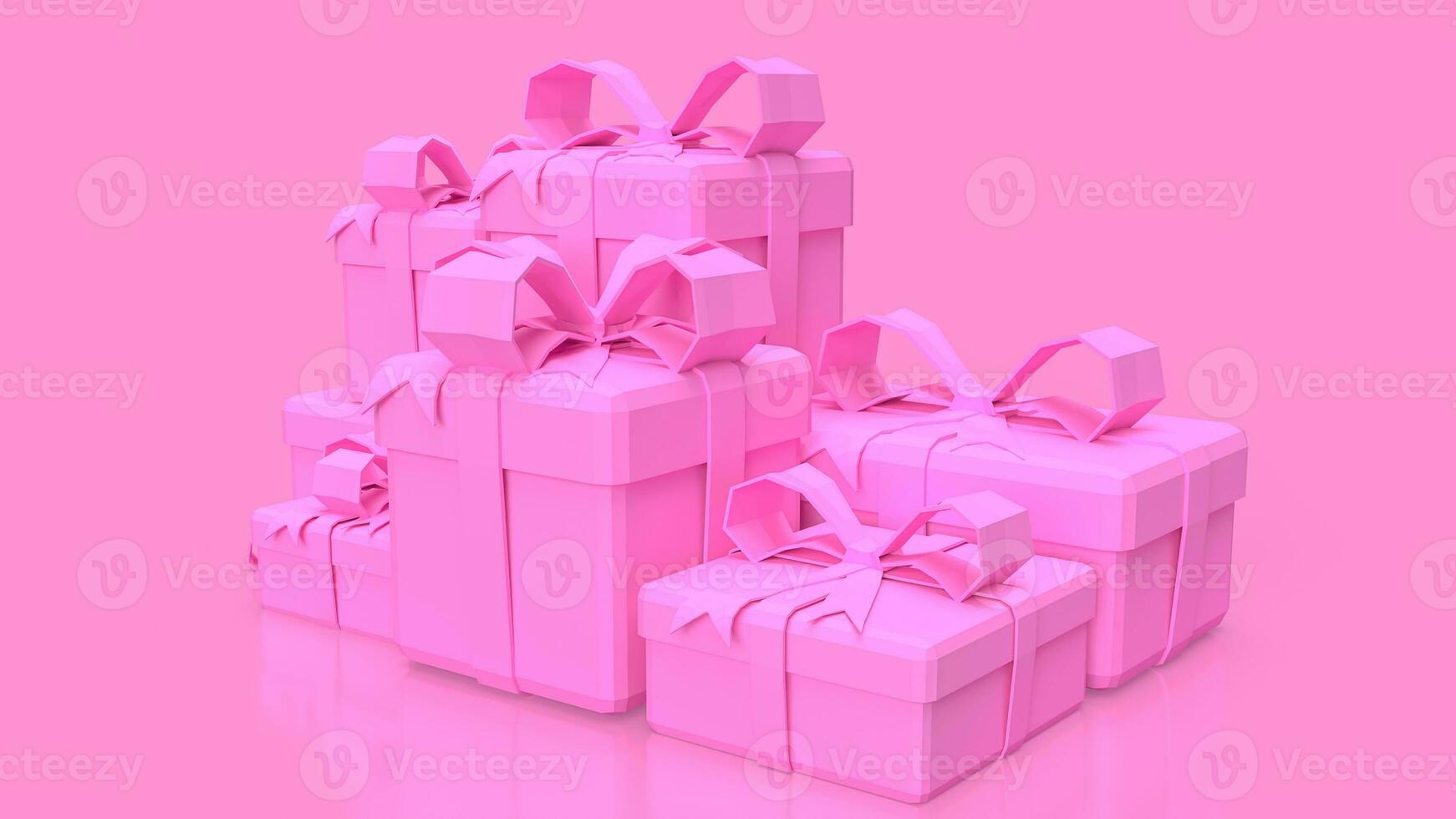 The pink gift box for Valentine's Day concept 3d rendering photo