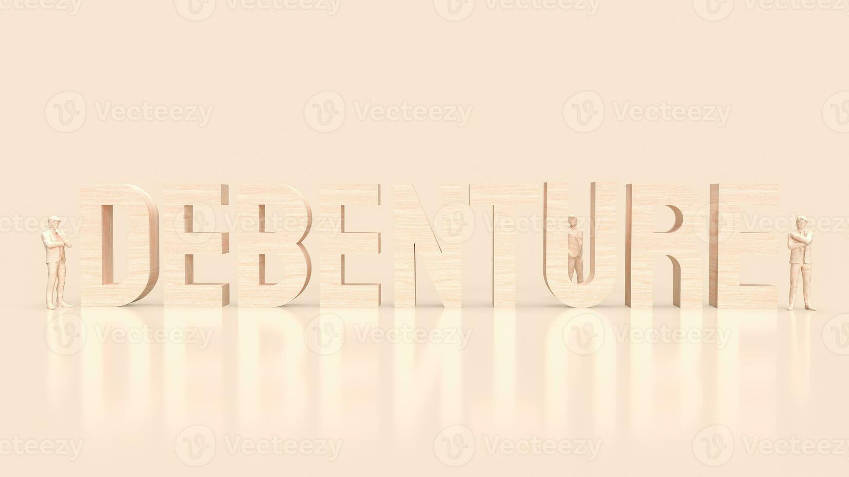 The Debenture text for Business concept 3d rendering. photo