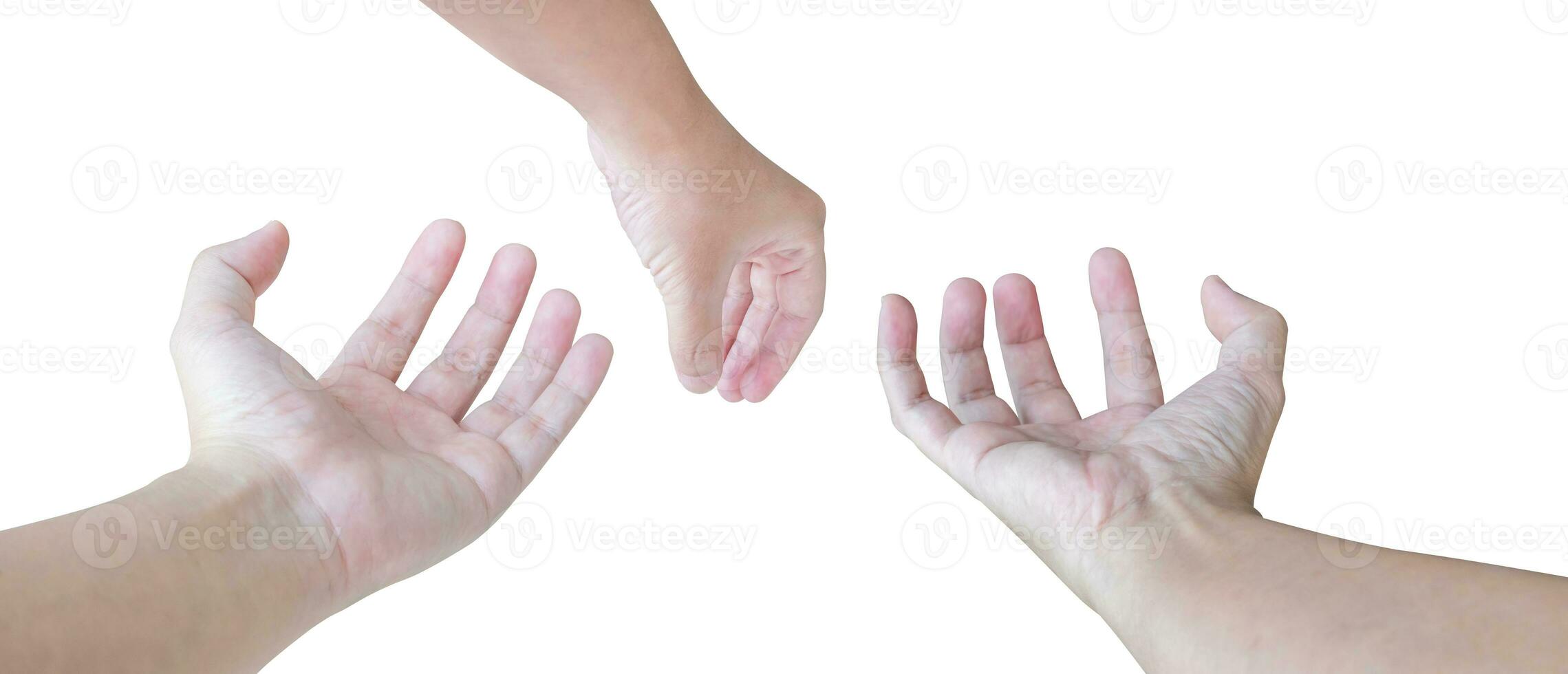 man hand gesture holding something set isolated on white background photo