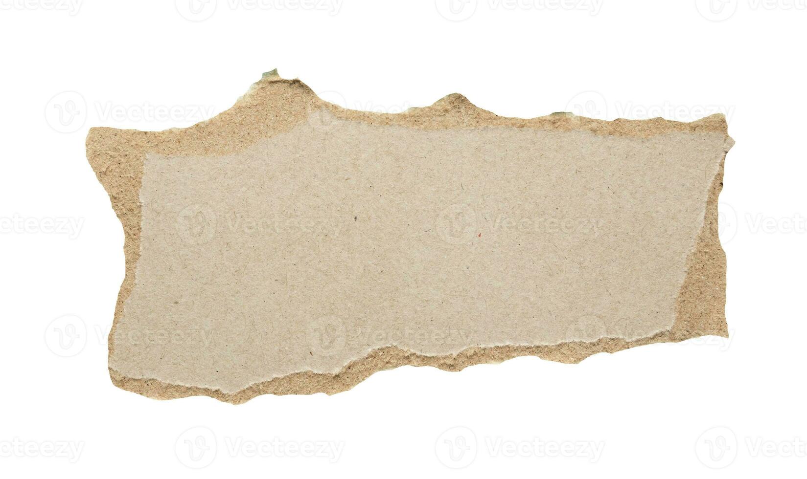 piece of gray paper tear isolated on white background photo