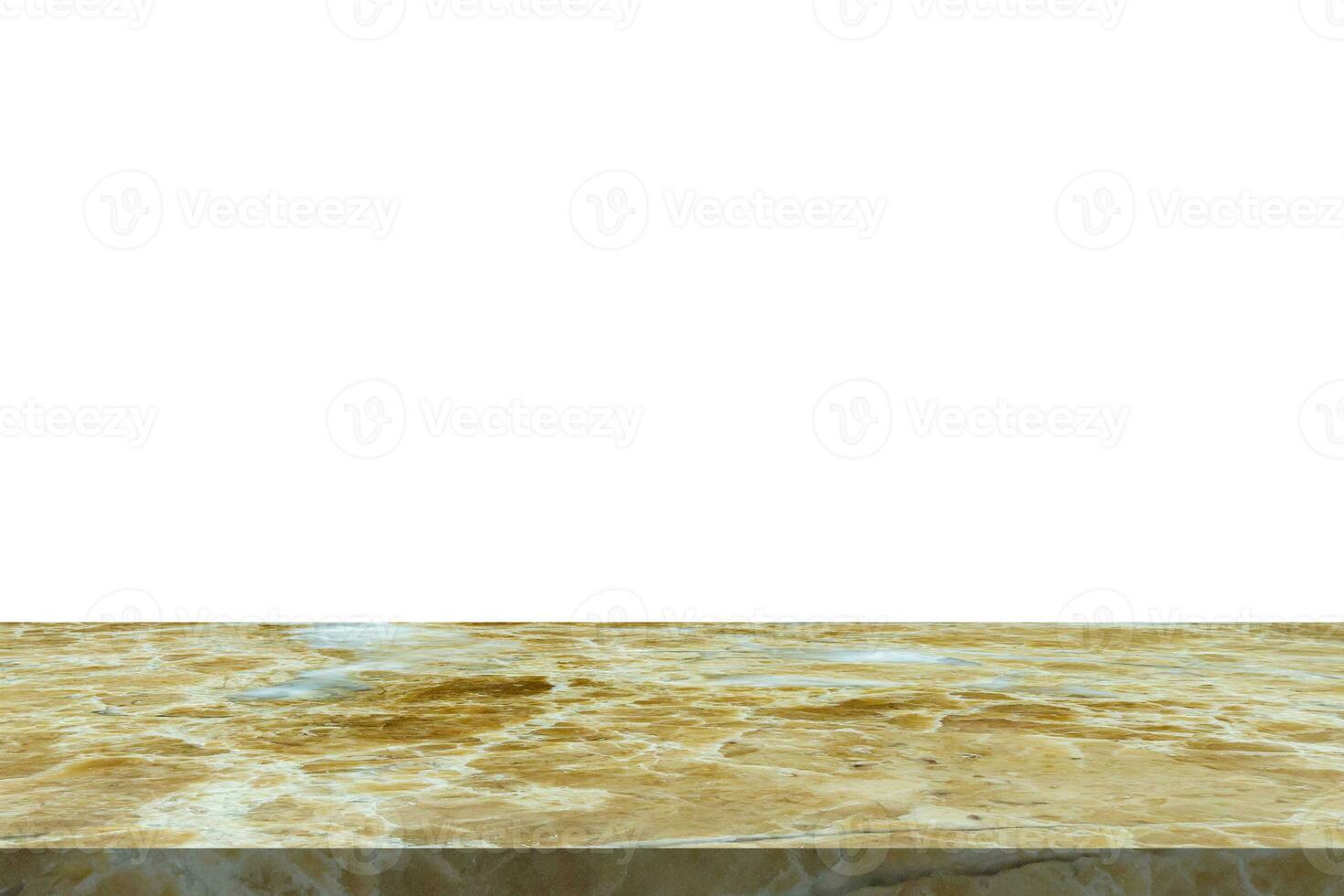 Brown marble stone table top isolated on white background for product display photo
