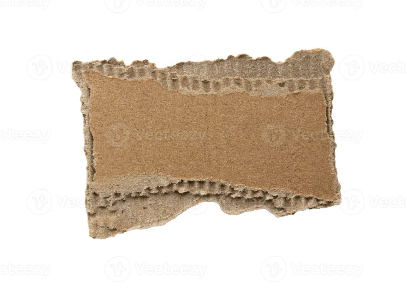 Brown Cardboard paper piece isolated on white background photo