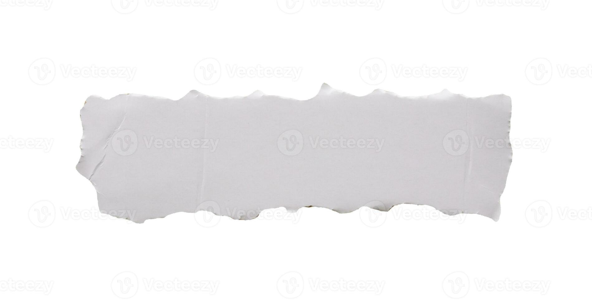 piece of white paper tear isolated on white background photo