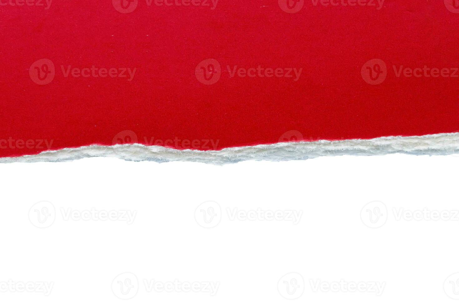 Red ripped paper torn edges strips isolated on white background photo