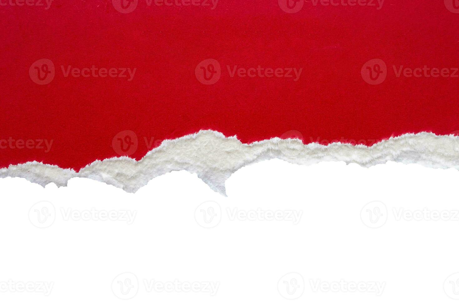 Red ripped paper torn edges strips isolated on white background photo