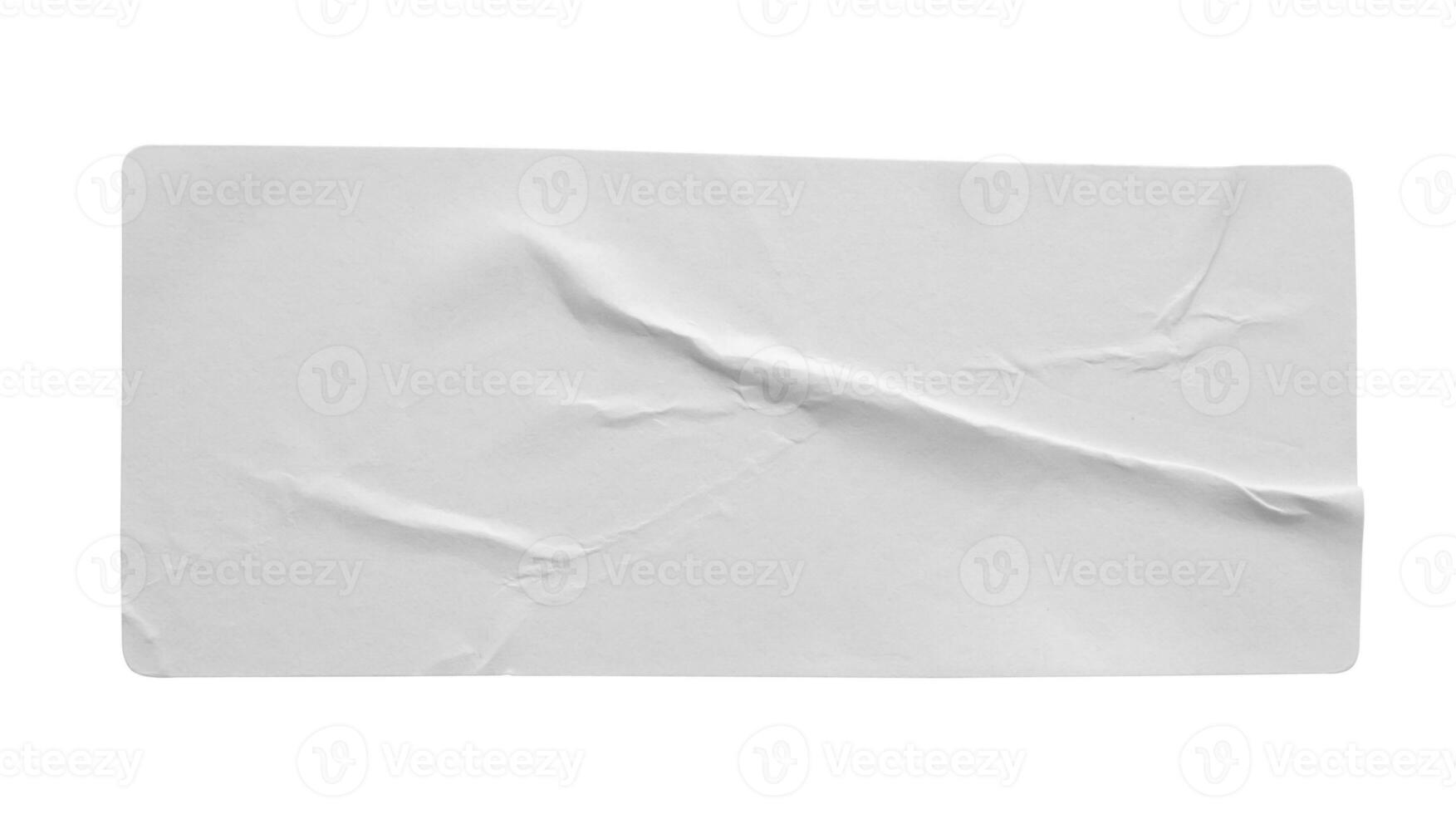 Etiqueta adhesiva de papel aislado sobre fondo blanco. foto