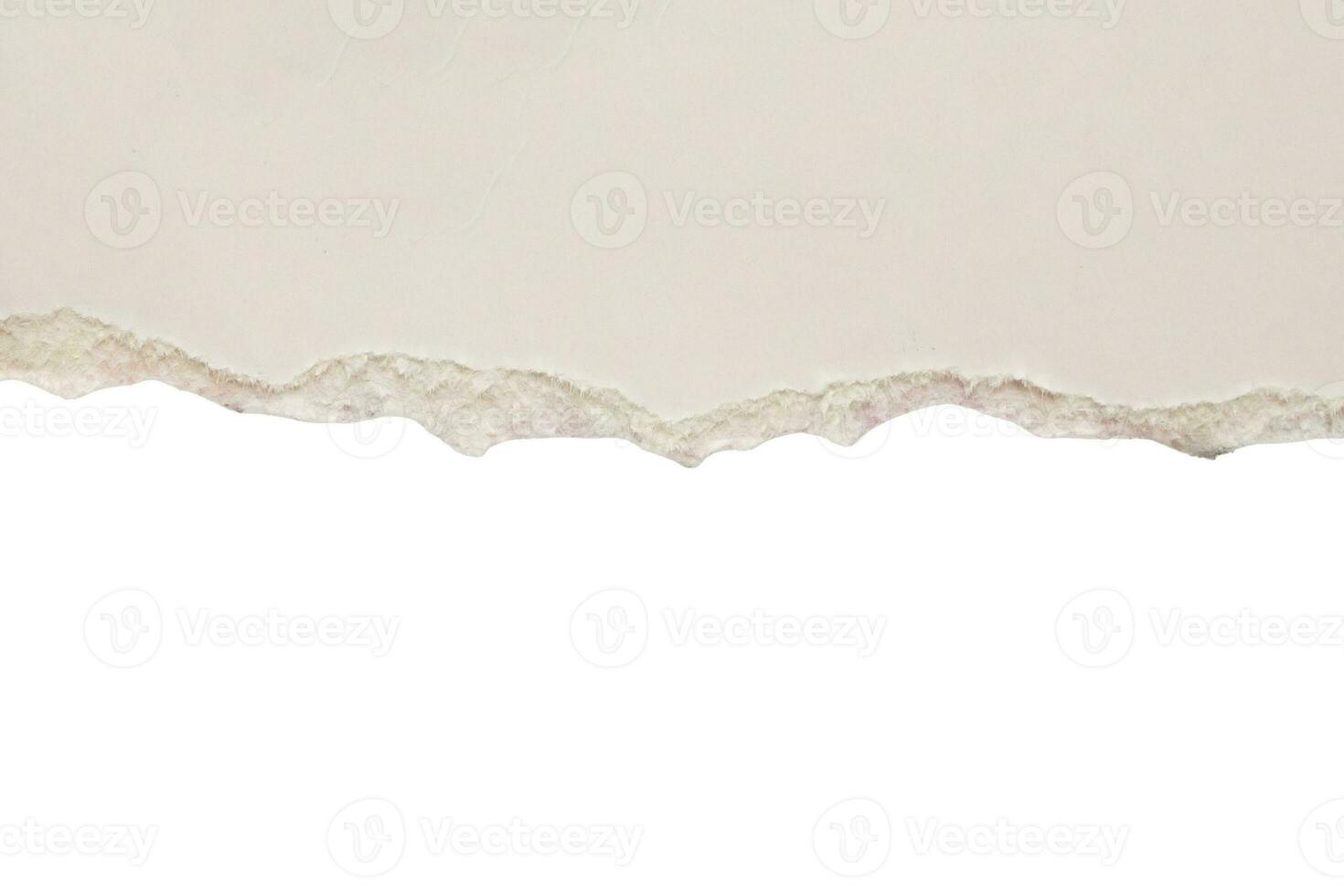 tiras de bordes rasgados de papel rasgado blanco aislado sobre fondo blanco foto