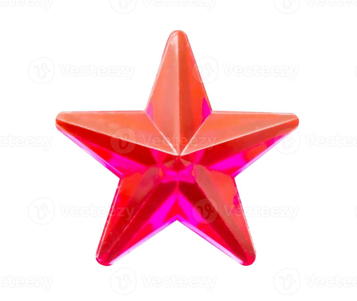 red star jewels sticker isolated on white background photo