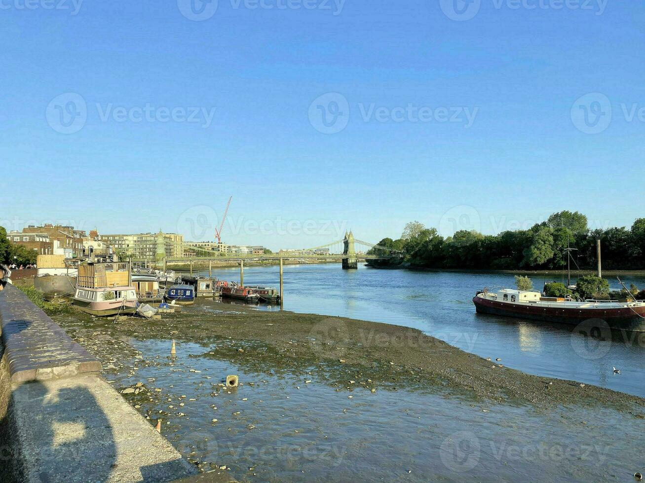 A view of the River Thames at Hammersmith showing the bridge photo