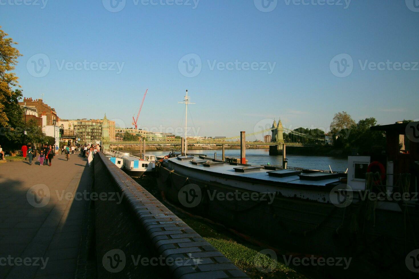 A view of the River Thames at Hammersmith showing the bridge photo