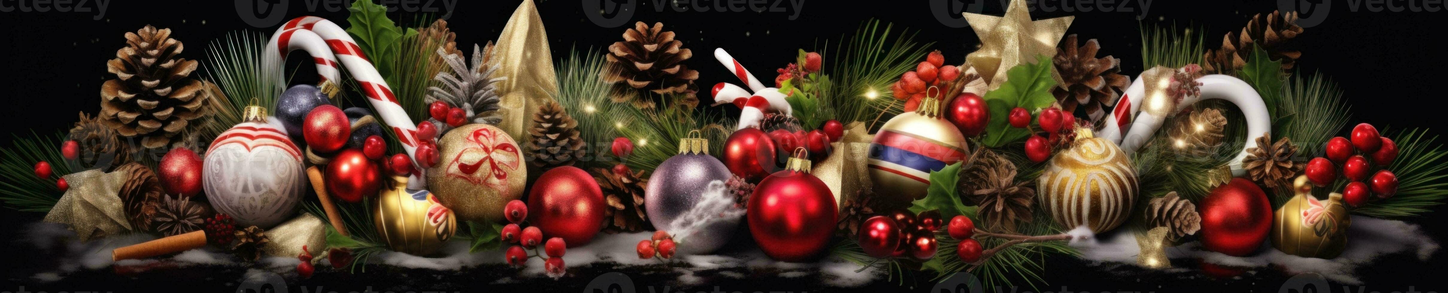 AI Generated A group of christmas ornaments sitting on top of a table, AI photo