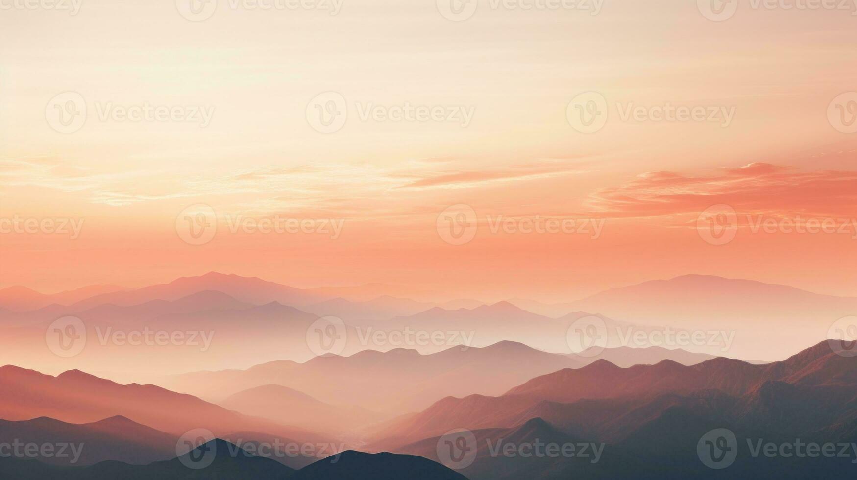 AI Generated A view of a mountain range at sunset, AI photo