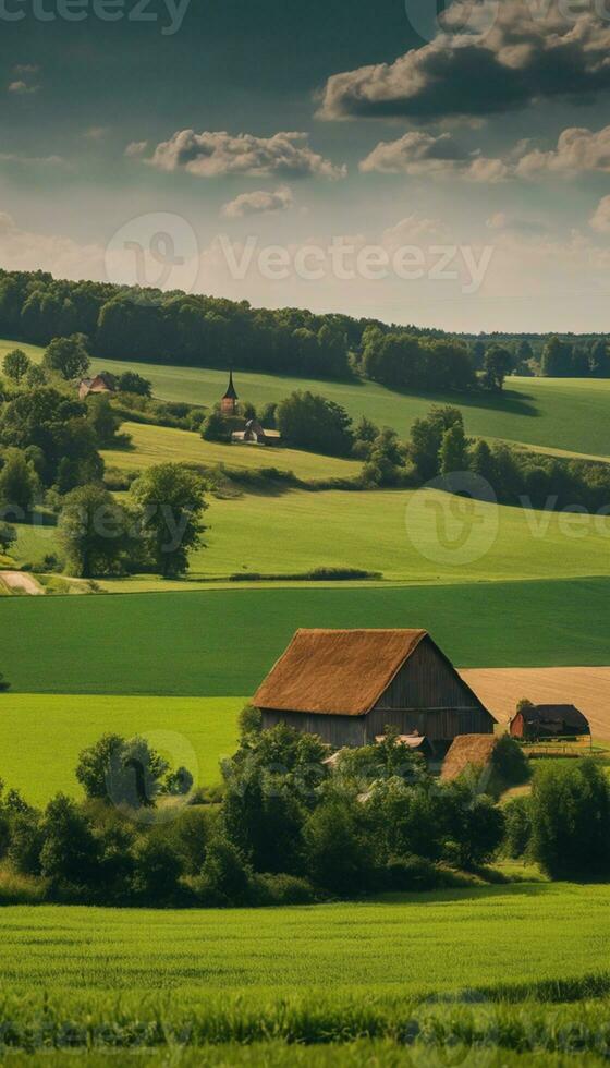 ai generado un tapiz de rural vida explorador el esencia de polaco granja tradiciones foto