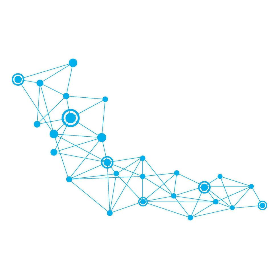Polygonal Space Background with Connecting Dots and Lines vector