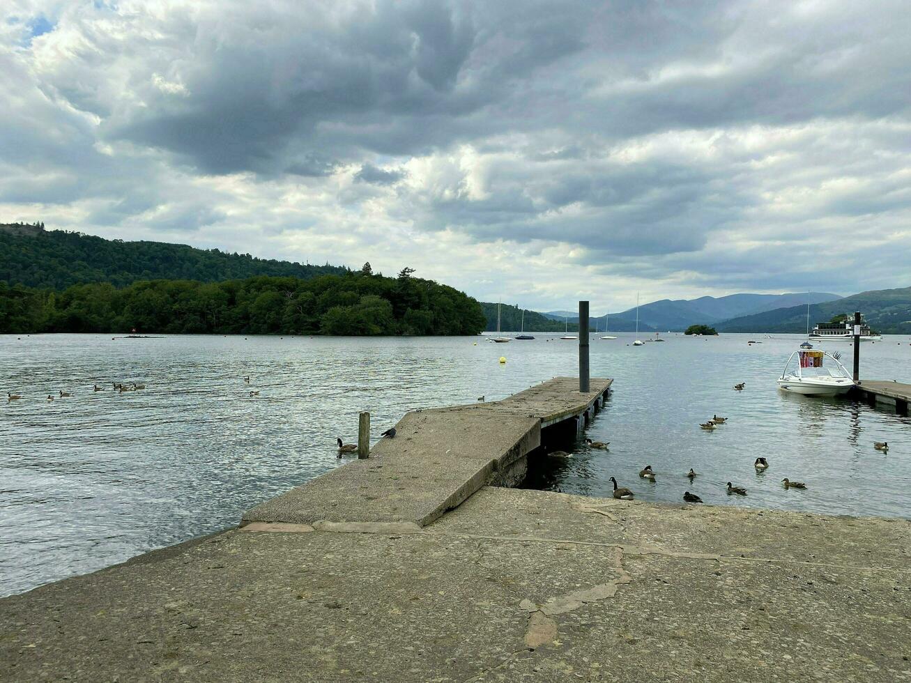 Windermere in the UK on 7 July 2023. A view of Lake Windermere from Bowness photo