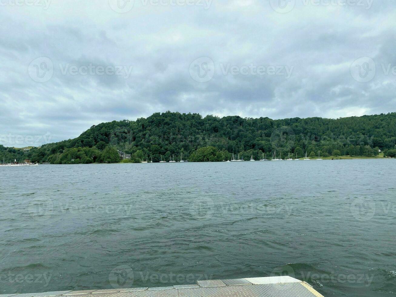 A view of Lake Windermere on a cloudy day photo