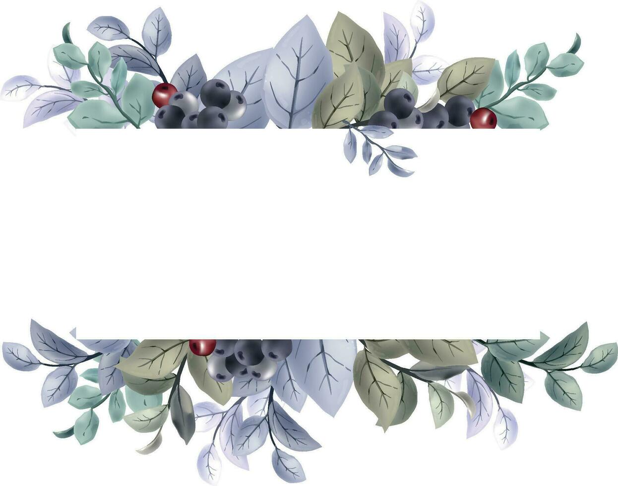 winter floral frame background vector