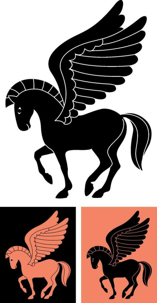 Decorative Pegasus Set vector