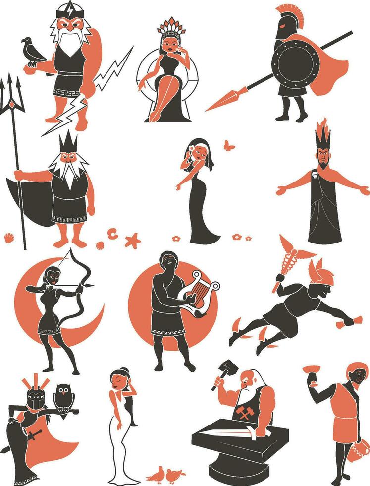 Greek Roman Gods vector
