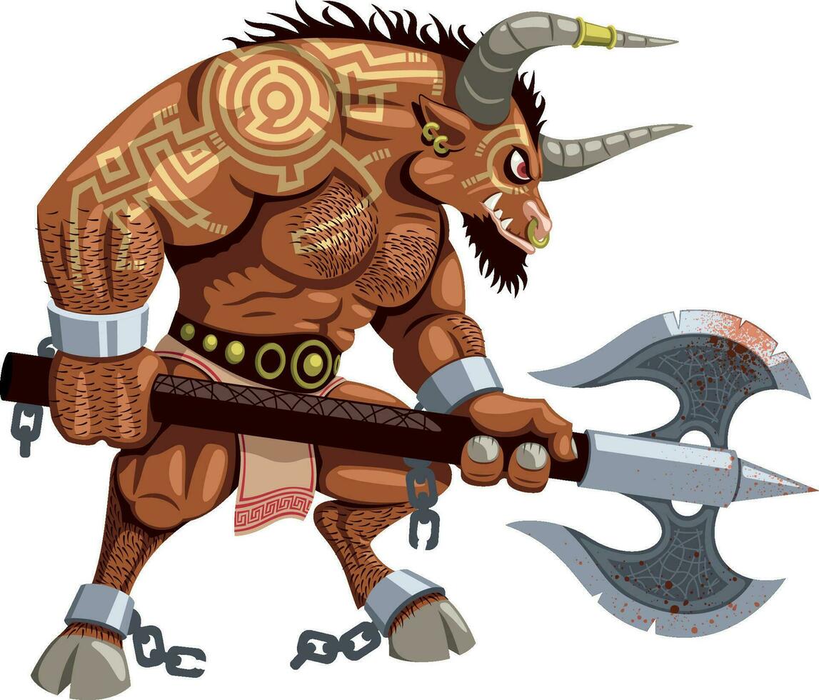 Minotaur on White vector