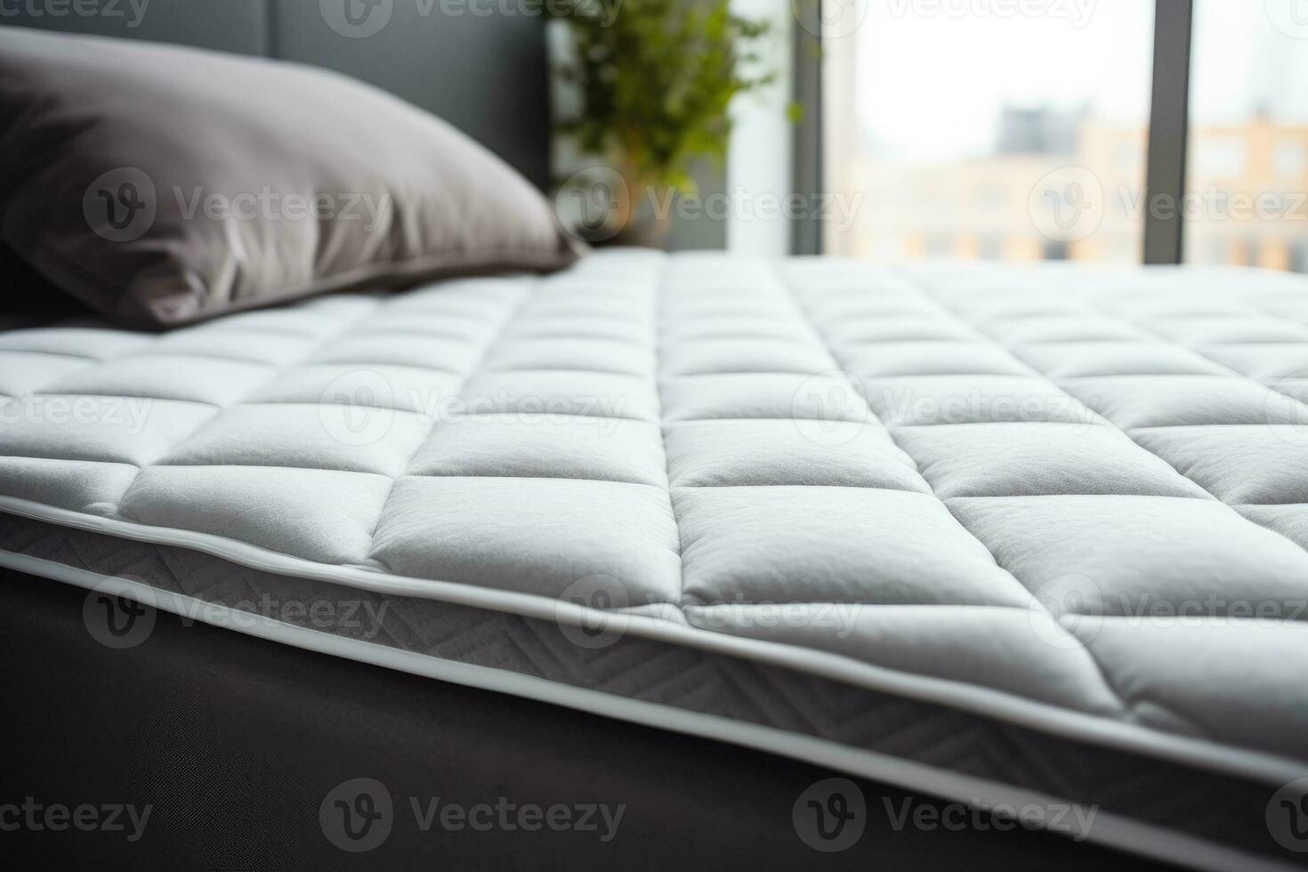 AI generated Detail of the mattress protection in the bed photo