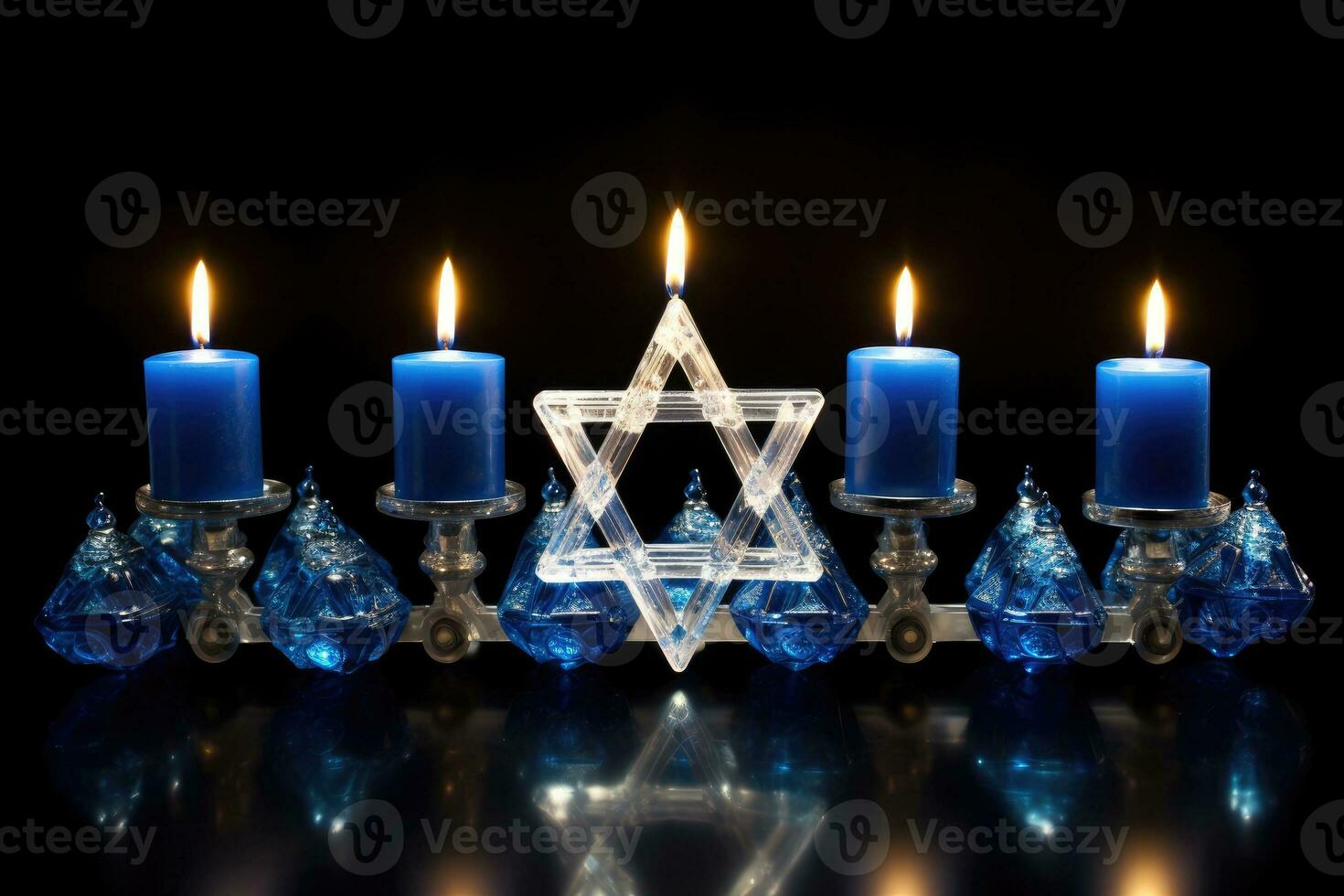AI generated Candlestick with a star. Hanukkah Jewish holiday photo