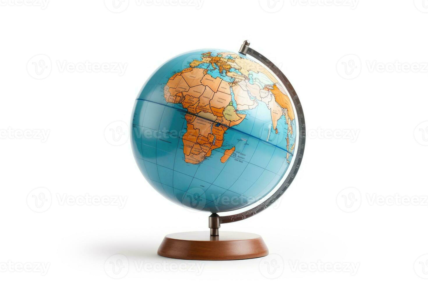AI generated School globe on white background. photo