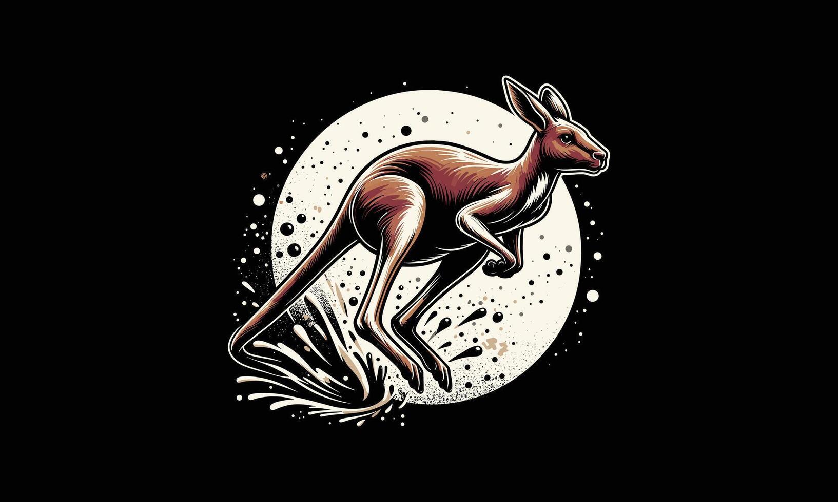 kangaroo running vector illustration artwork design