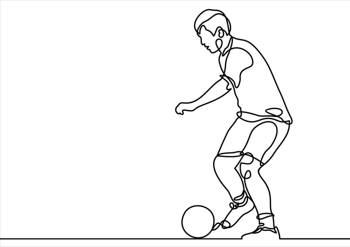 Football Player-continuous line drawing vector